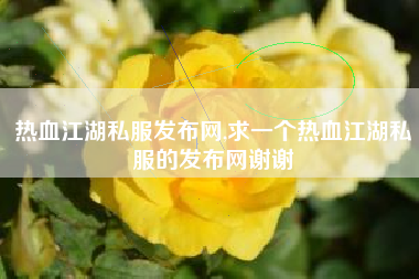 热血江湖私服发布网,求一个热血江湖私服的发布网谢谢