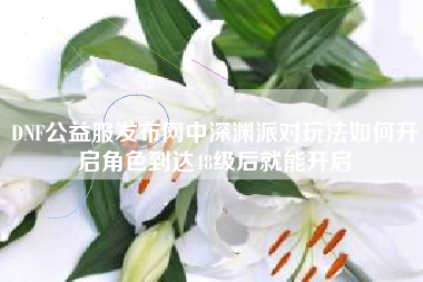DNF公益服发布网中深渊派对玩法如何开启角色到达48级后就能开启