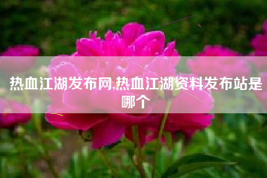 热血江湖发布网,热血江湖资料发布站是哪个