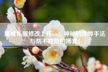 魔域私服修改上线ms：神秘的作弊手法与防不胜防的博弈！