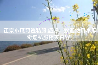 正宗木瓜奇迹私服,您好，欢迎使用木瓜奇迹私服相关内容。