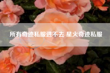 所有奇迹私服进不去 星火奇迹私服