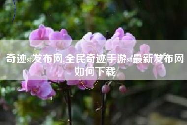 奇迹sf发布网,全民奇迹手游sf最新发布网如何下载