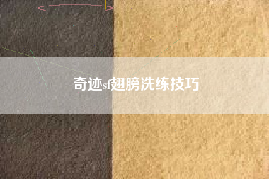 奇迹sf翅膀洗练技巧