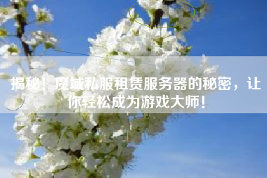 揭秘！魔域私服租赁服务器的秘密，让你轻松成为游戏大师！