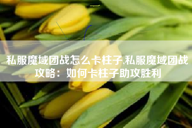 私服魔域团战怎么卡柱子,私服魔域团战攻略：如何卡柱子助攻胜利