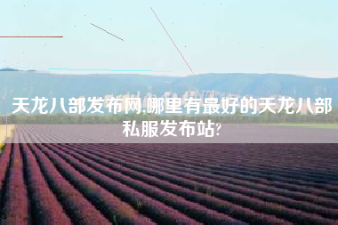 天龙八部发布网,哪里有最好的天龙八部私服发布站?