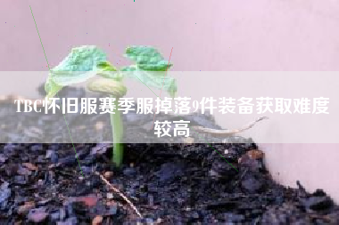 TBC怀旧服赛季服掉落9件装备获取难度较高