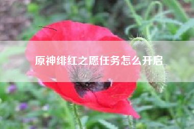 原神绯红之愿任务怎么开启