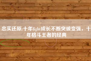 忠实还原:十年fight成长不断突破变强，十年格斗王者的经典