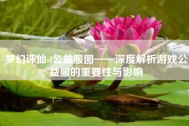 梦幻诛仙sf公益服图——深度解析游戏公益服的重要性与影响