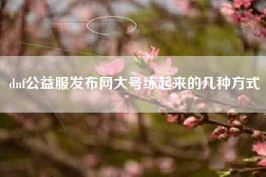 dnf公益服发布网大号练起来的几种方式