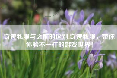 奇迹私服与之前的区别,奇迹私服，带你体验不一样的游戏世界！