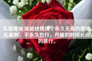 私服魔域,谁能给我讲个永久无毒的魔域私服啊,不永久也行,开服的时间长点的就行。