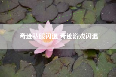 奇迹私服闪退 奇迹游戏闪退