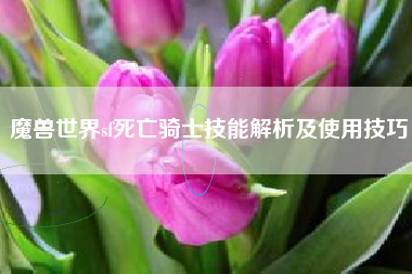 魔兽世界sf死亡骑士技能解析及使用技巧