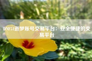 DNF51逝梦账号交易平台：安全便捷的交易平台