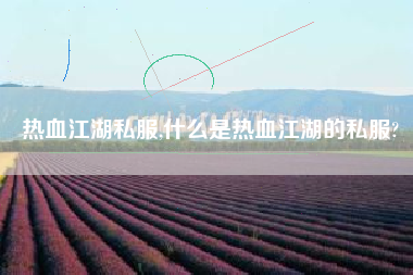 热血江湖私服,什么是热血江湖的私服?