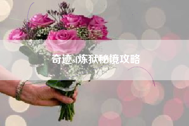 奇迹sf炼狱秘境攻略