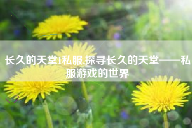 长久的天堂1私服,探寻长久的天堂——私服游戏的世界