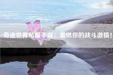 奇迹世界私服手游：重燃你的战斗激情！