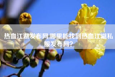 热血江湖发布网,哪里能找到热血江湖私服发布网？