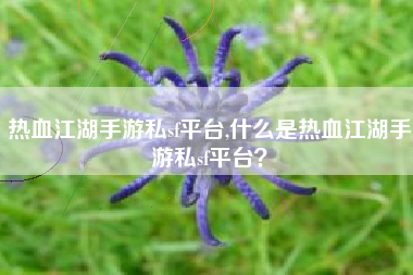 热血江湖手游私sf平台,什么是热血江湖手游私sf平台？