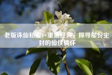 老版诛仙私服：重温经典，探寻那份尘封的仙侠情怀