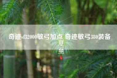 奇迹sf32000敏弓加点 奇迹敏弓380装备