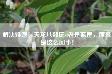 解决难题！天龙八部玩sf老是蓝屏，原来是这么回事！