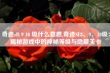 奇迹sf8 9 10 级什么意思,奇迹SF8、9、10级：揭秘游戏中的神秘等级与隐藏关卡