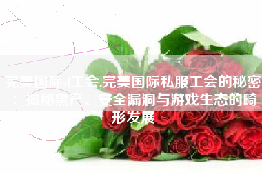 完美国际sf工会,完美国际私服工会的秘密：揭秘黑产、安全漏洞与游戏生态的畸形发展