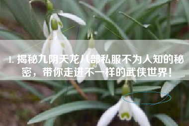 1. 揭秘九阴天龙八部私服不为人知的秘密，带你走进不一样的武侠世界！