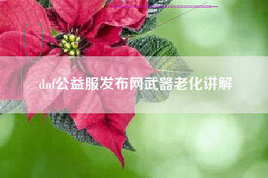 dnf公益服发布网武器老化讲解