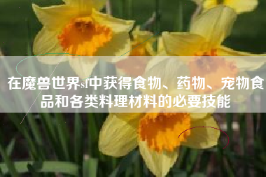 在魔兽世界sf中获得食物、药物、宠物食品和各类料理材料的必要技能
