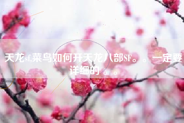 天龙sf,菜鸟如何开天龙八部SF。。一定要详细的 。。
