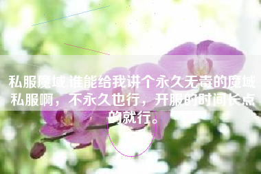 私服魔域,谁能给我讲个永久无毒的魔域私服啊，不永久也行，开服的时间长点的就行。