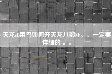 天龙sf,菜鸟如何开天龙八部SF。。一定要详细的 。。