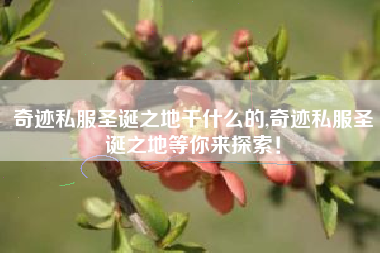 奇迹私服圣诞之地干什么的,奇迹私服圣诞之地等你来探索！