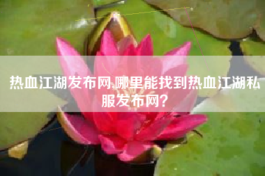 热血江湖发布网,哪里能找到热血江湖私服发布网?