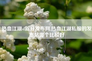 热血江湖sf新开发布网,热血江湖私服的发布站哪个比较好