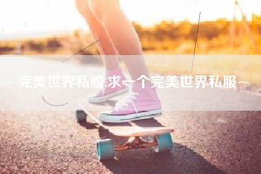 完美世界私服,求一个完美世界私服~