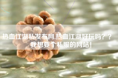 热血江湖私发布网,热血江湖好玩吗？？   我想要个私服的网站！