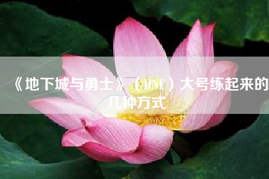 《地下城与勇士》（DNF）大号练起来的几种方式